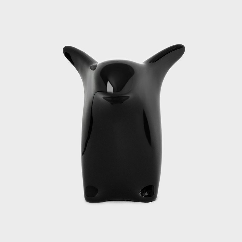 Pingouin curieux | Figurine décorative en porcelaine nuit noire