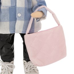 Zacht speelgoed, lieve zussen - Billie in een geruite shirt + bonusaccessoires set (35 cm)