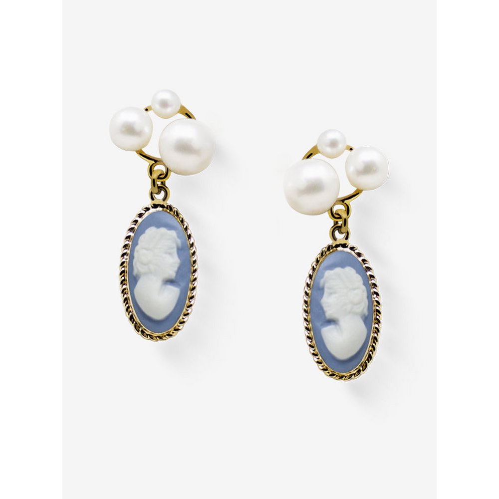 Lilith Sky Blue Cameo -Stollenohrringe