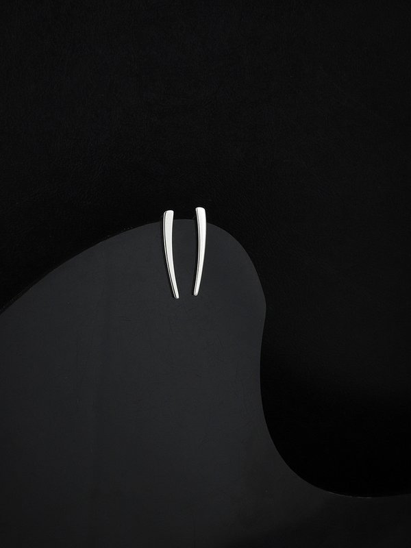 Øreringe | Moderne Sterling Sølv Fisk | Rhodium