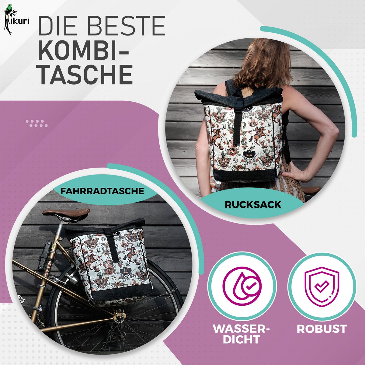 Combinaison sac à vélo / porte-bagages.