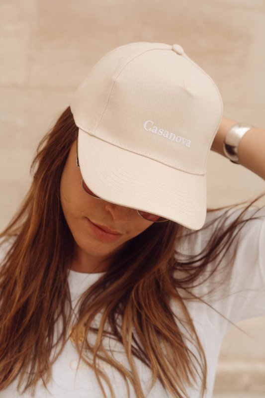 Casquette homme coton beige