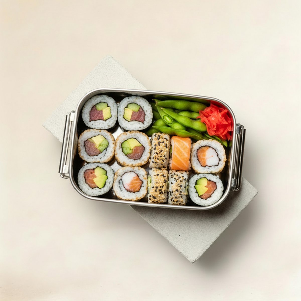 RVS Lunchbox met Bamboe Deksel & Verdeler – 800 ml