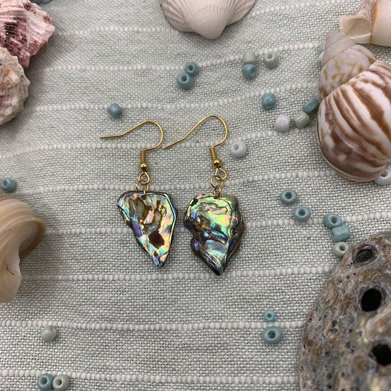 Skal øreringe | guld (Abalone/Paua) håndlavede Mother of Pearl ocean smykker