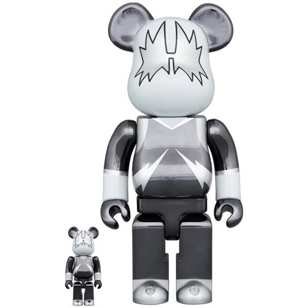 Ensemble Bearbrick 400 % et 100 % - KISS Spaceman (Chrome éd.)