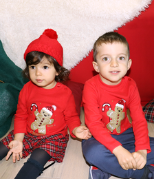Pull en coton brodé de biscuits de Noël pour bébé