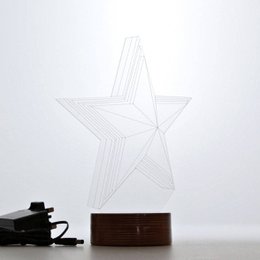 3D Star Led Light | Wood