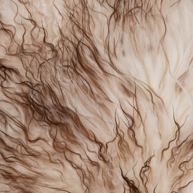 WOOOL Schapenvacht - IJslands Wit Bruin CURLY