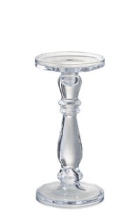J -Line Candlestick leti - Glas - transparent - Medium