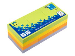 Info notes 50x40mm assorti spring pak 12 blok groen, geel, oranje, paars