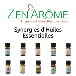 Set of 10 Synergies of Essential Oils with 1 Free Storage Bag