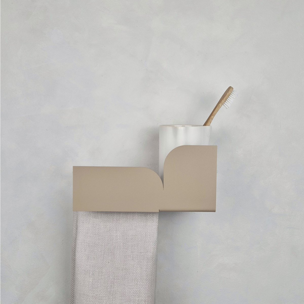 Toilet paper holder with shelf BAUHAUS, beige, black, white