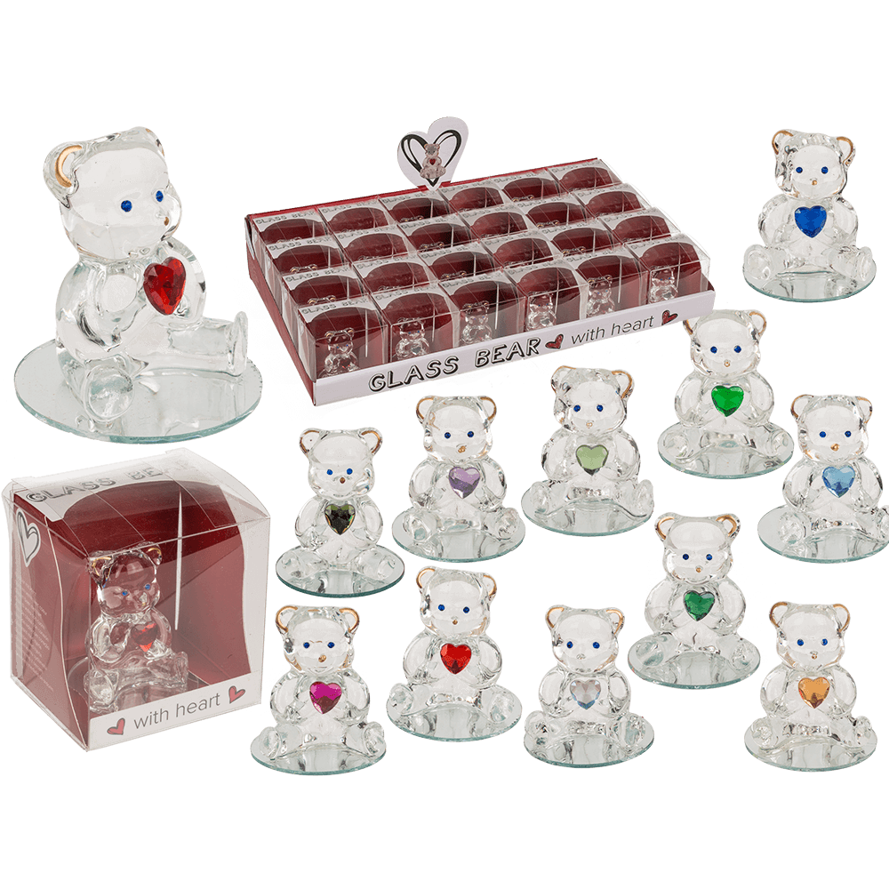 Glass Bear with Heart,