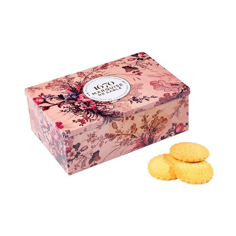 Shortbread biscuits assortment of pure fresh butter plain shortbread, with chocolate chips and salted butter caramel chips - metal box "Dream in the Undergrowth" 300 g