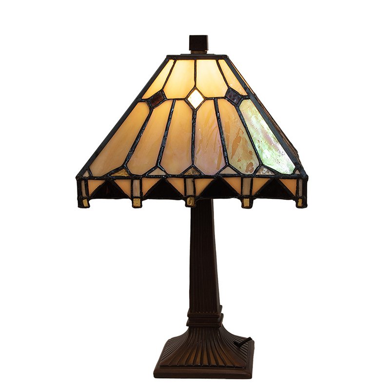 Tiffany table lamp 23x23x38 cm beige glass desk lamp
