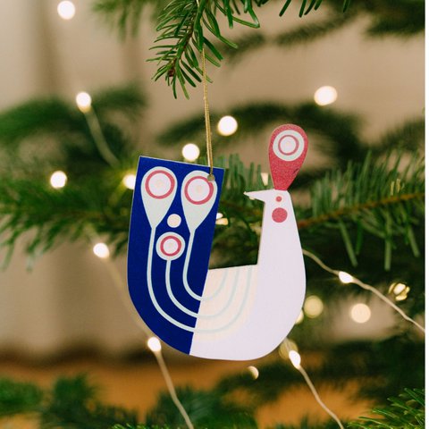Pfau – rustikaler Christbaumschmuck, Holzornament