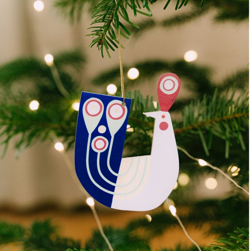Pfau – rustikaler Christbaumschmuck, Holzornament