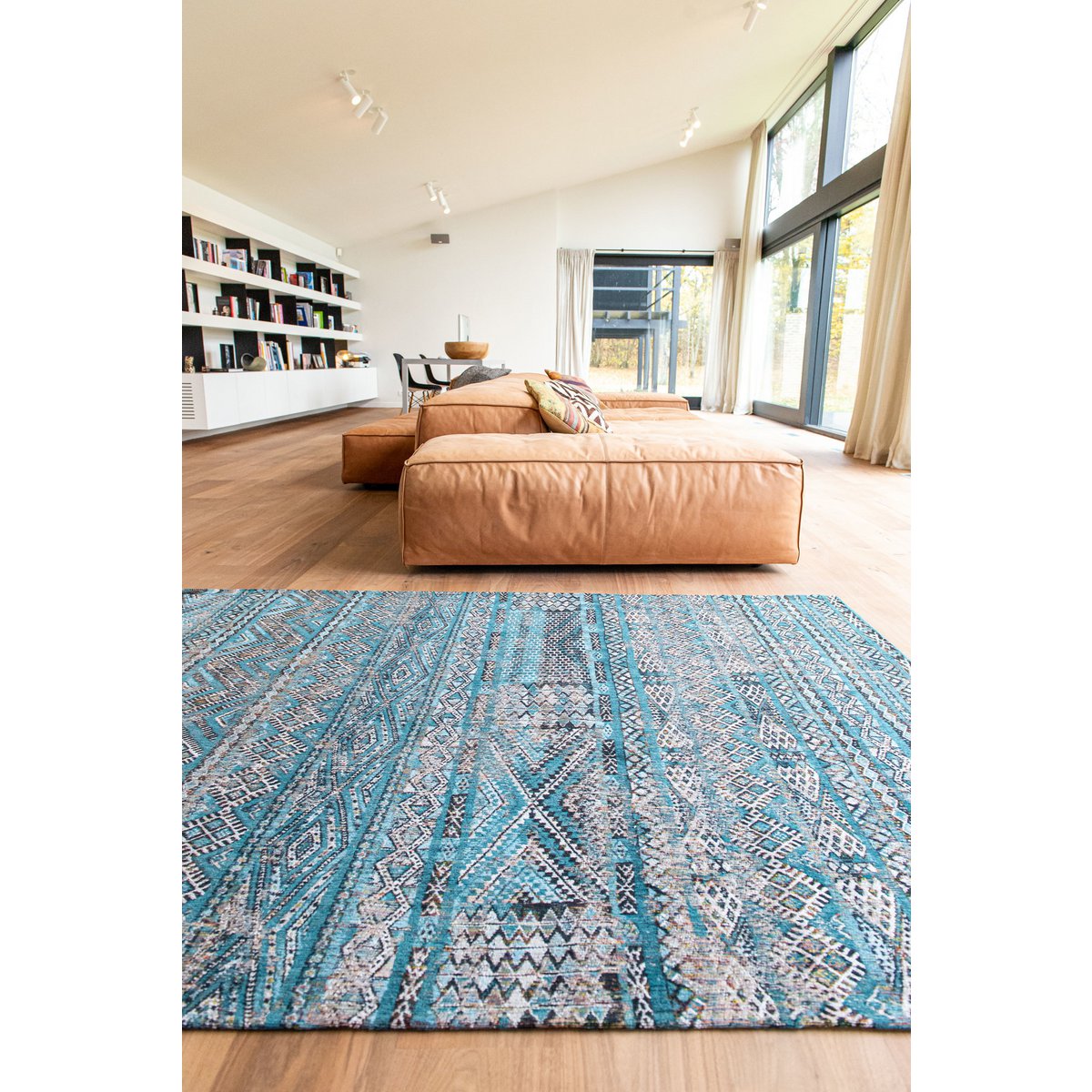 Eco Rug - Zemmuri Blue - Vloerkleed bruin en blauw