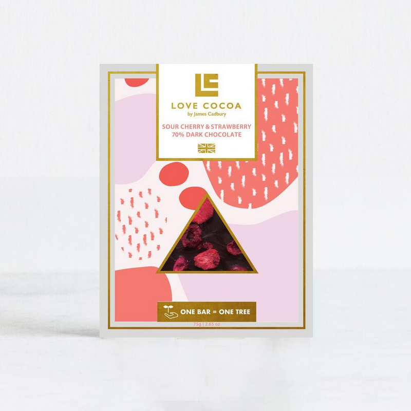 Sour Cherry and Strawberry Chocolate Bar