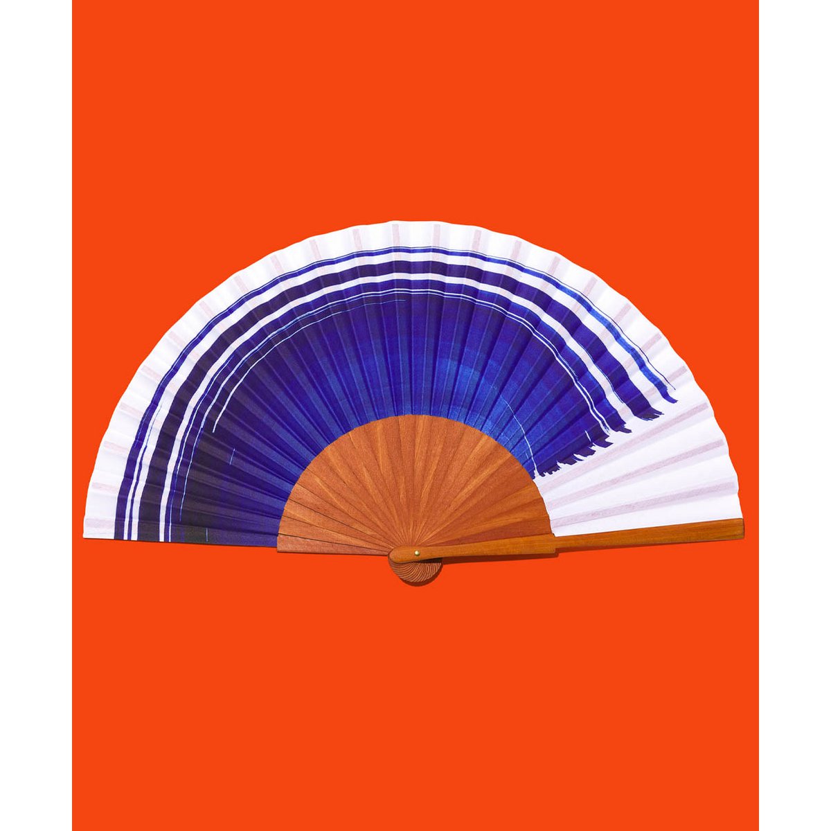 Abanico FEEL FREE  - 27 cm - Azul y blanco
