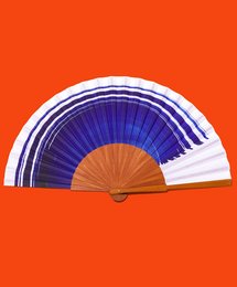Abanico FEEL FREE  - 27 cm - Azul y blanco