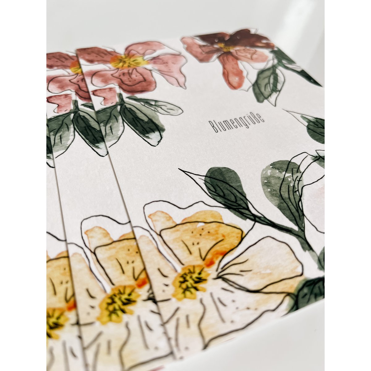Floral greetings postcard