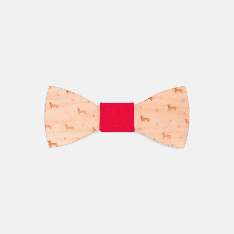 Wooden bow tie puppy