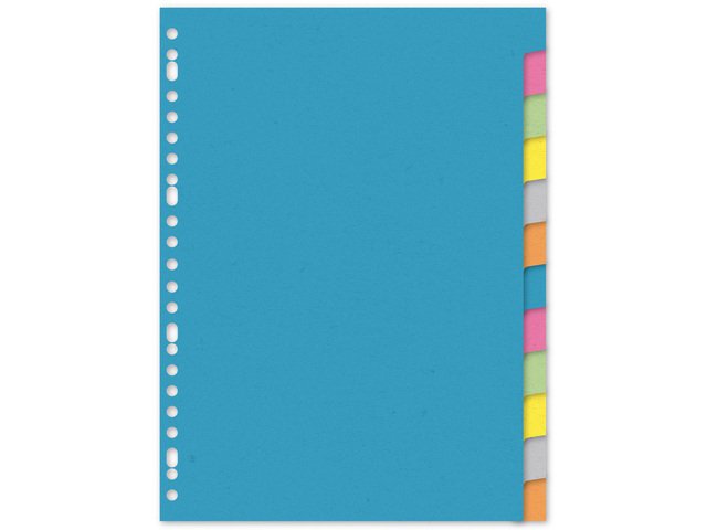 Tabblad Kangaro A4 blanco recycled karton 220gr 23r. 12dlg ass