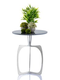 Tavolino in metallo rotondo ø 45 x 56 cm tavolo decorativo in marmo Sohoo con cornice argento o oro