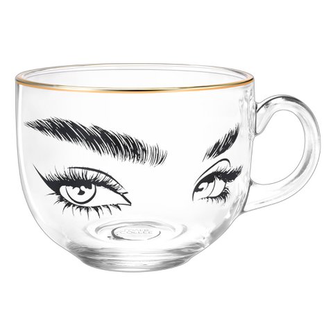 "Beauty Eyes" XXL Glastasse Goldrand