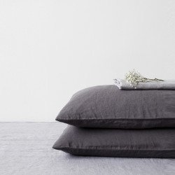 Dark Grey Linen Pillowcase