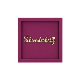 SCHWESTERHERZ- frame card wood lettering magnet