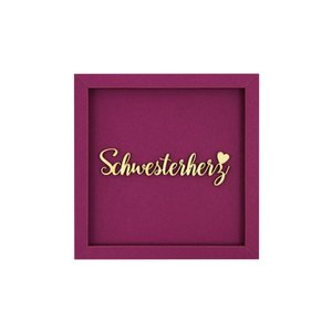 SCHWESTERHERZ- frame card wood lettering magnet
