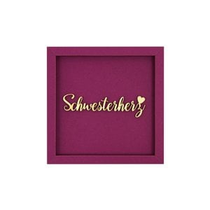 SCHWESTERHERZ- frame card wood lettering magnet