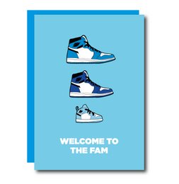 Carte Bienvenue à la famille (bleue)