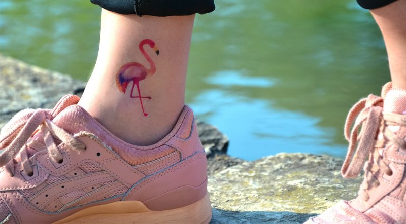 Tatouage éphémère : Flamant rose x5