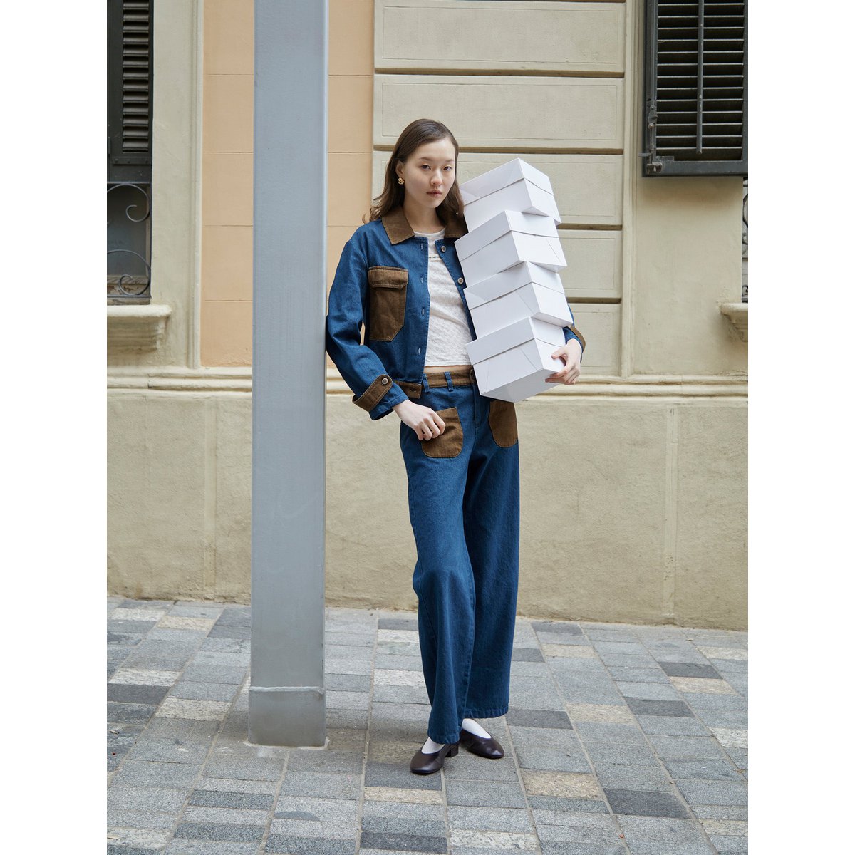 Backstreet Blue and Brown Denim Pants