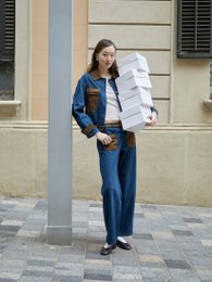 Backstreet Blue and Brown Denim Pants