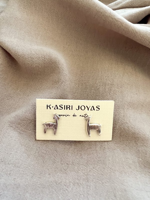 KASIRI 950 Silver Handmade Earrings - Llama