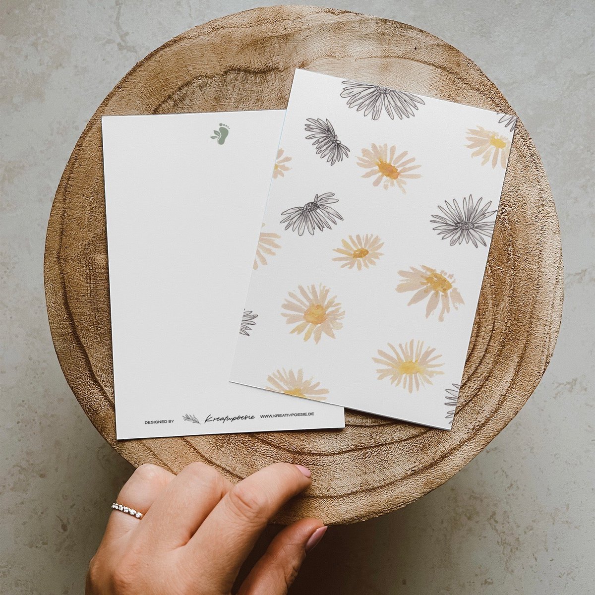 Postkarte »Gänseblümchen«, DIN A6, Recyclingpapier