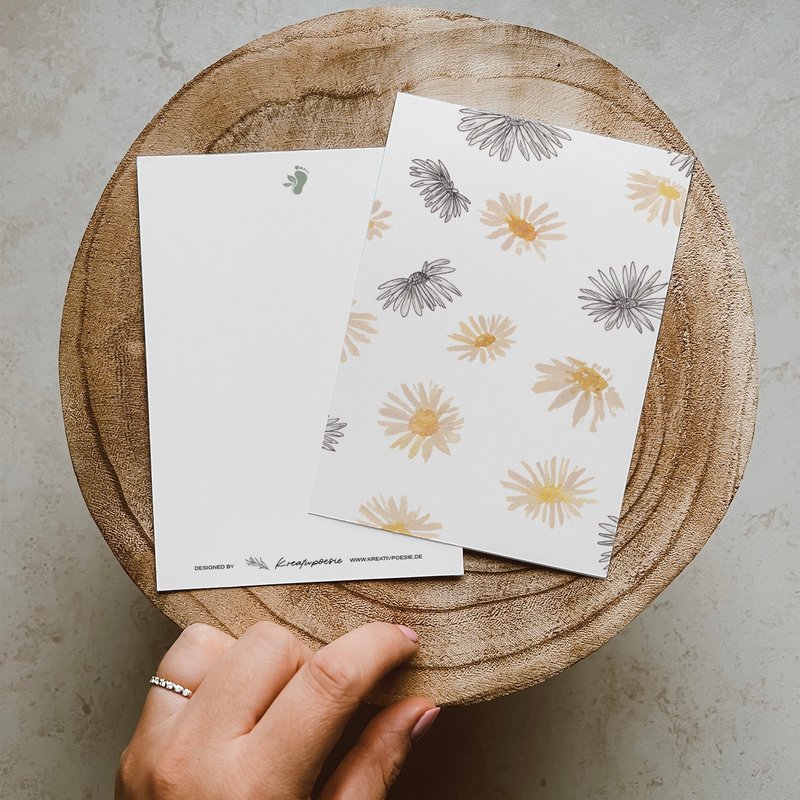 Postkarte »Gänseblümchen«, DIN A6, Recyclingpapier