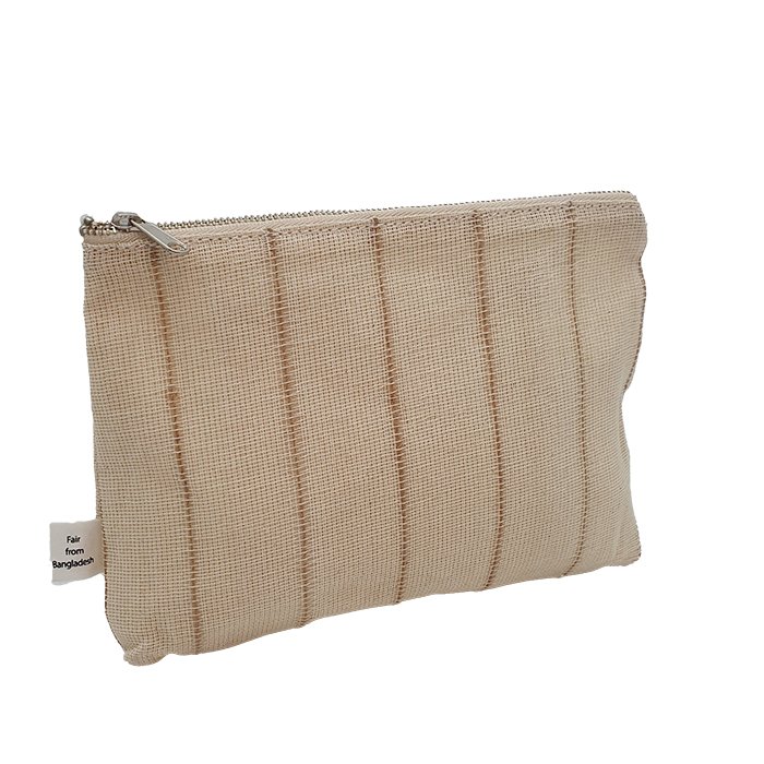 ANNA NERA Fairtrade Etui M - Make up tasje - Toilettasje - Toiletry bag - Natural M 300-022