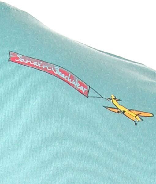 Zielony T-shirt z nadrukiem na piersi