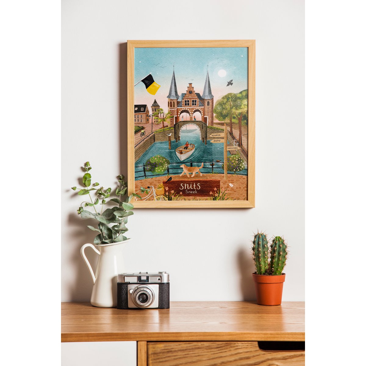 “Sneek” – A5 Illustration Print | Kunsttryk på 300gsm Tintoretto Gesso | Elleve byer sat
