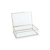 Storage Box Glass with Metal Golden Frame 21x33x9cm