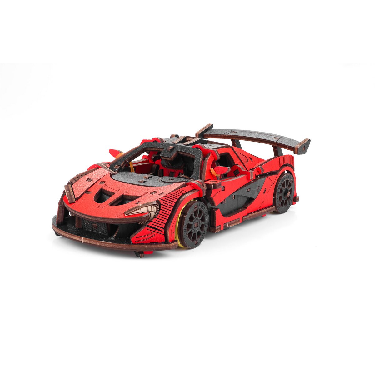 Eco Wood Art (EWA) DIY 3D Mechanical Model Racing Car Rot, 4073, 21x9,5x 5,7 cm
