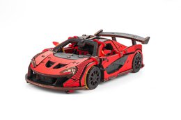 Eco Wood Art (EWA) DIY 3D Mechanical Model Racing Car Rot, 4073, 21x9,5x 5,7 cm