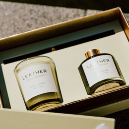 Cactus Blossom Leather Feel Gift Pack: Duftlys og duftpinde