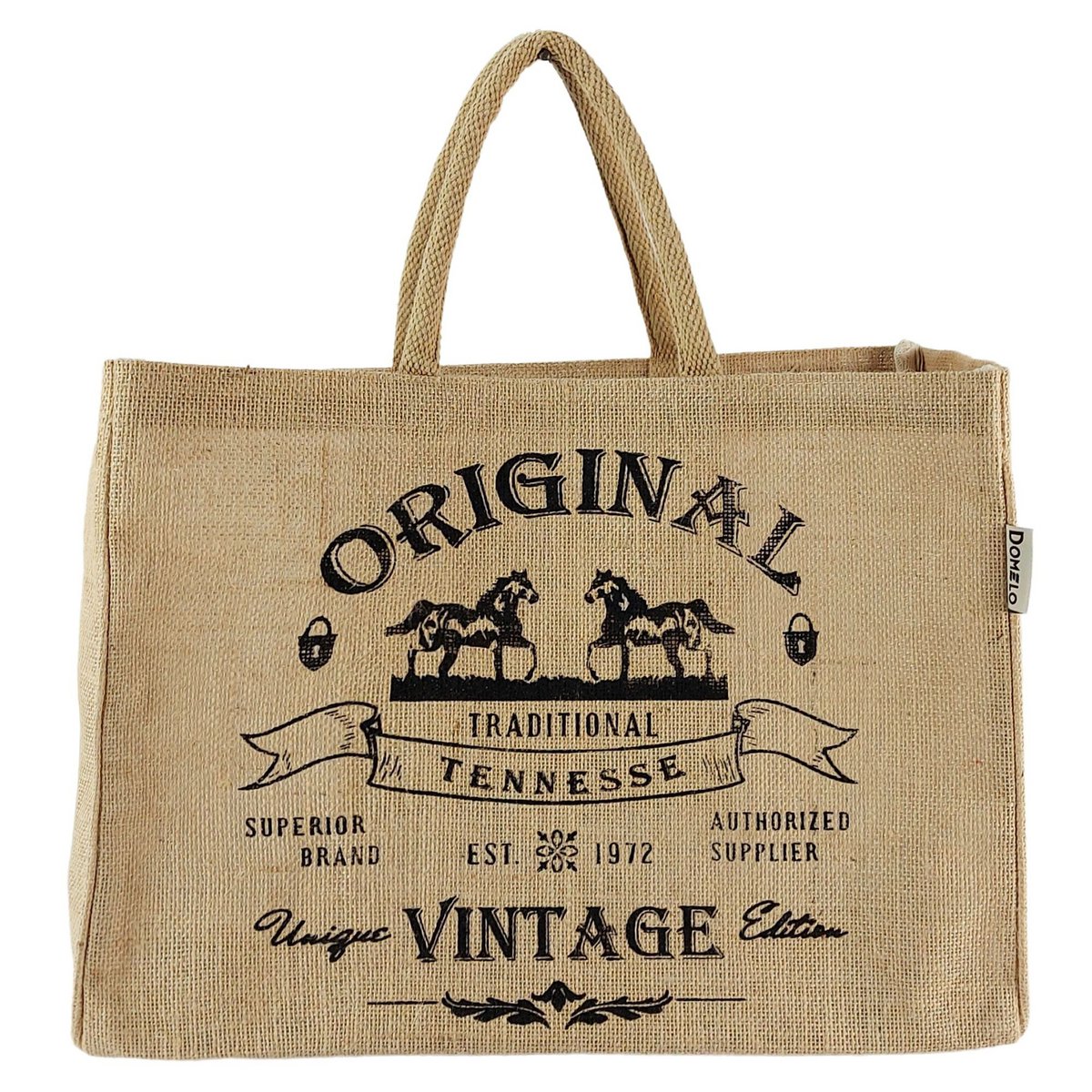 Sac shopping Domelo en jute. Sac cabas en jute. Grand panier de courses/sac de plage hydrofuge. Sac de bain XXL/sac de courses cadeaux pour femmes.