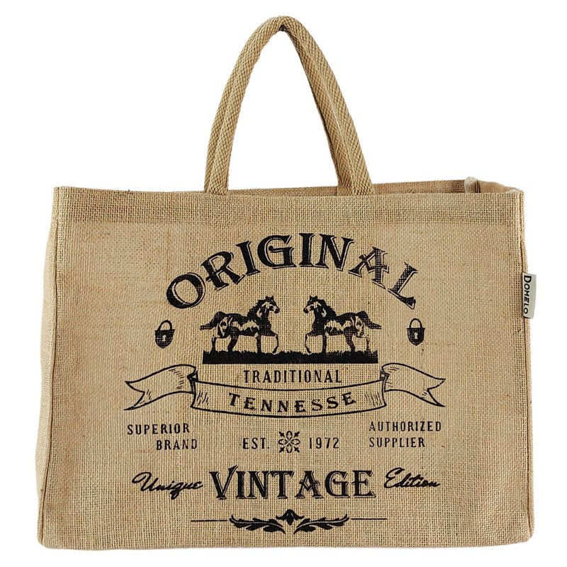 Domelo jute taske indkøbspose. Jute shopper taske. Stort vand -repellent indkøbskurv/ strandpose. Badepose XXL/ indkøbspose gaver til kvinder.